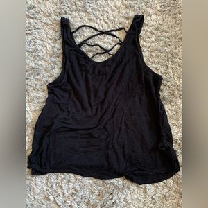 Divided Black Tank Cross Back